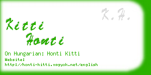 kitti honti business card